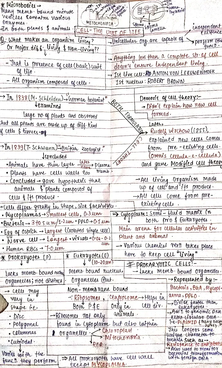 â€œCell â€“ The Unit of Life | One-Page Summary | Class 11 Biology | NEET Notes.pdfâ€