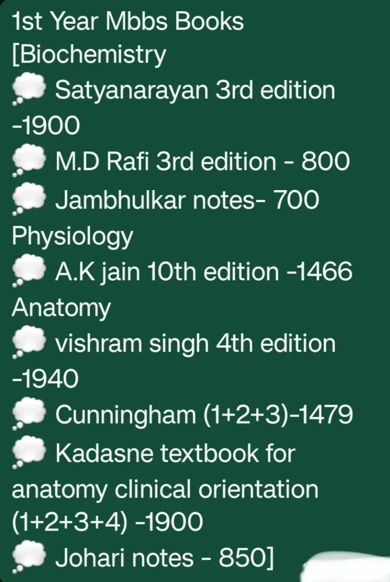 Mbbs 1st year books 