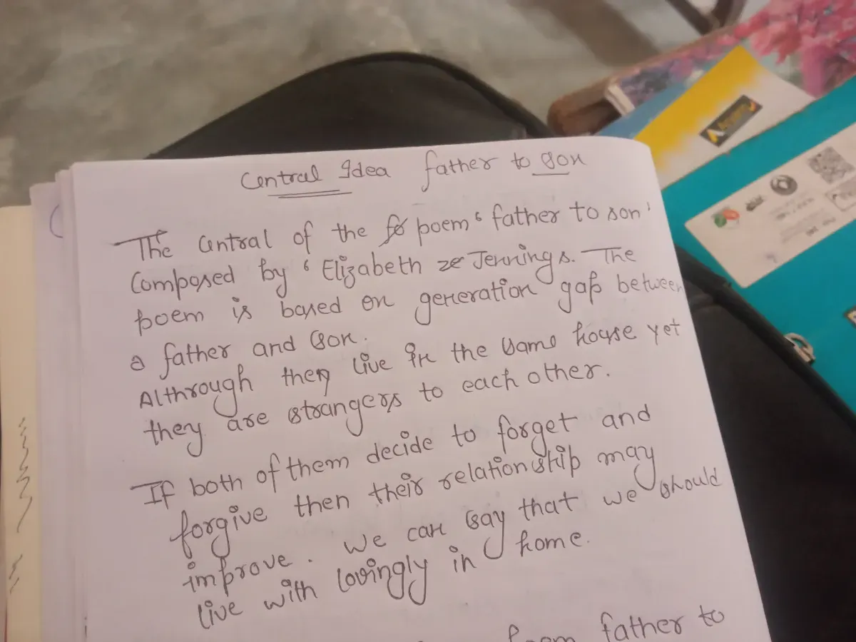 11th standard central idea. (CBSE)