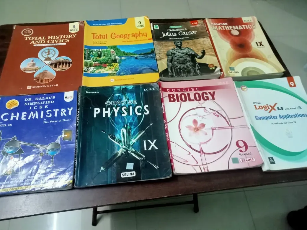 Class 9th ICSE Textbooks for Science, Computer, Mathematics, English, Hindi, History and Geography