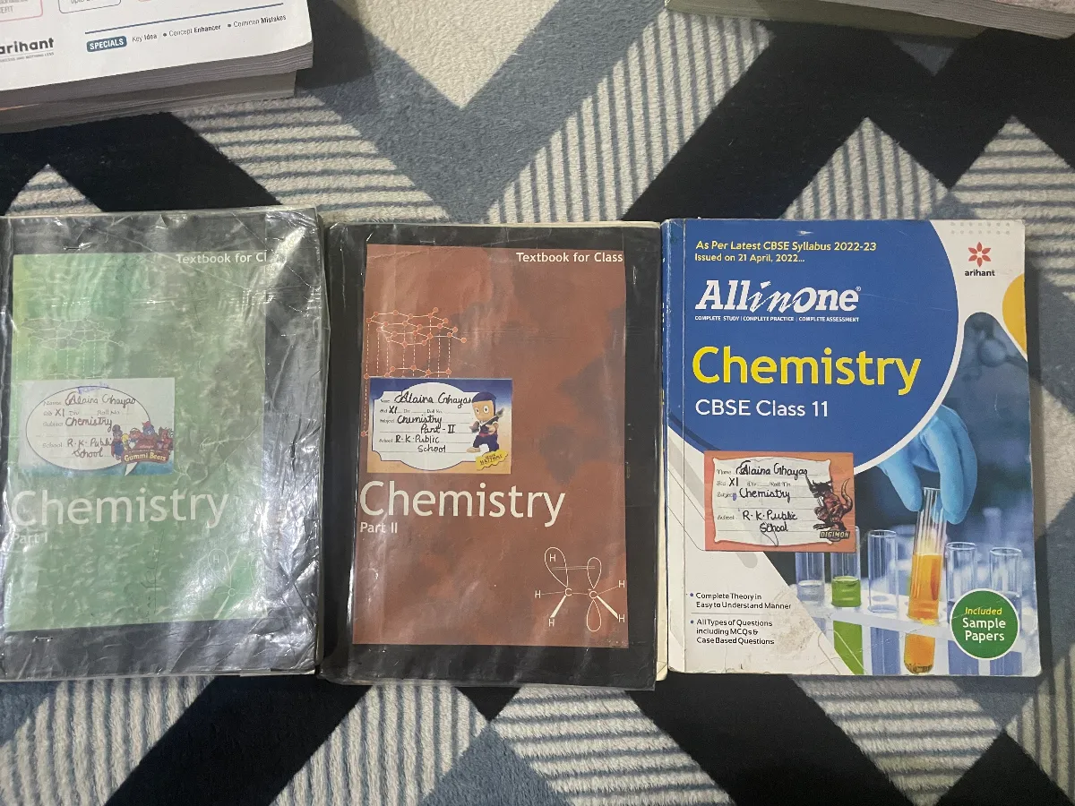 Class 11 Chemistry Complete Book Set (NCERT Part 1 + Part 2 + Arihant All in One Guide)