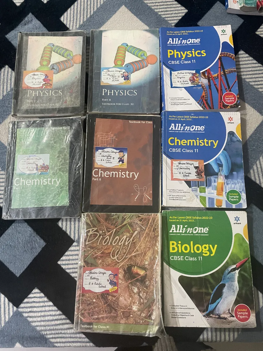 Class 11 Science Complete Book Set (NCERT + All in One Guides)