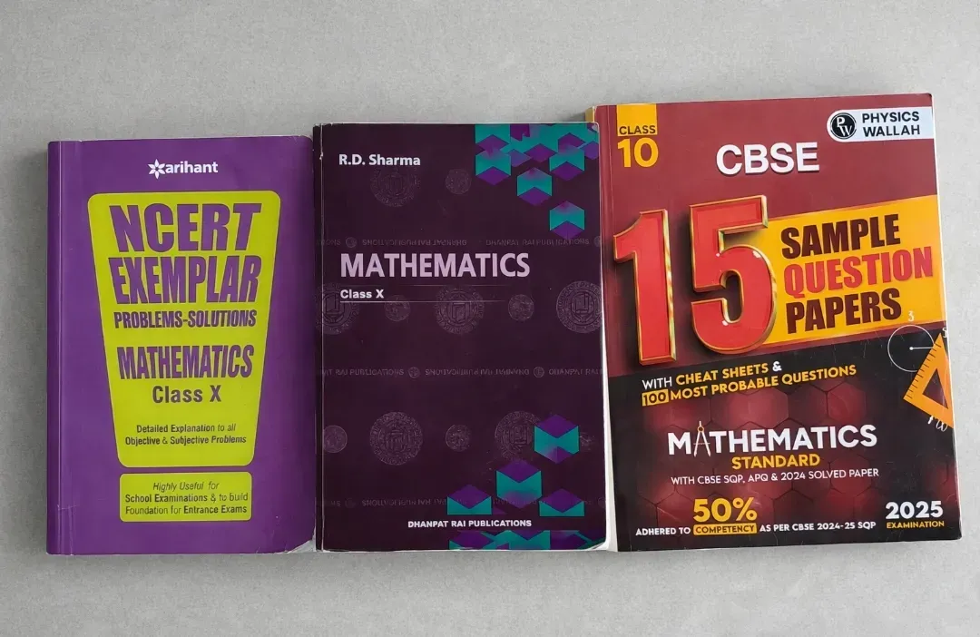 R D Sharma Class 10 Mathematics, PW 15 SQPs, NCERT Exemplar.