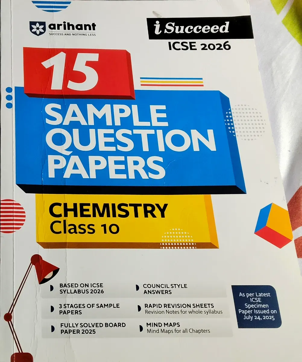 Arihant ICSE class 10 Chemistry 15 sample paper