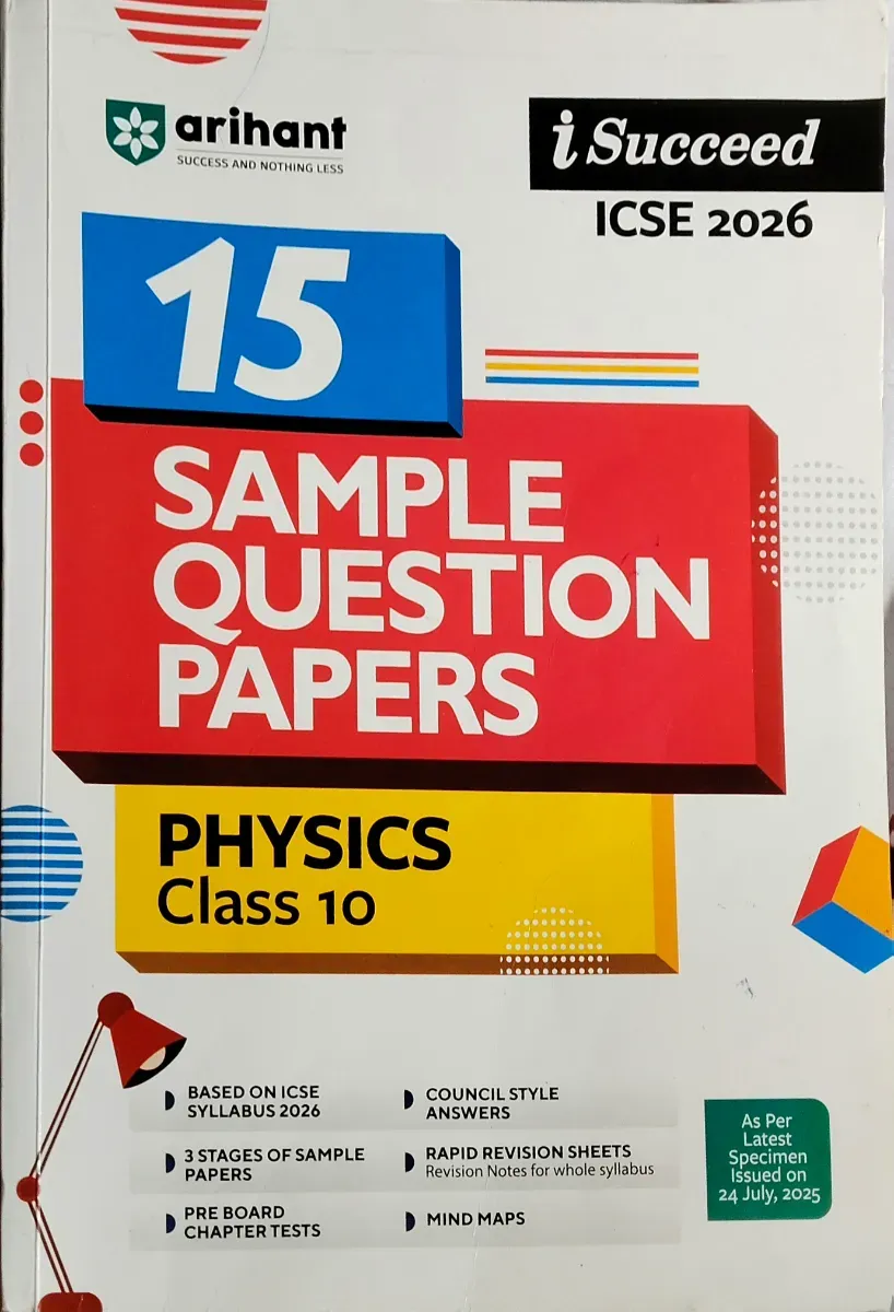 Arihant ICSE class 10 Physics 15 sample papers 