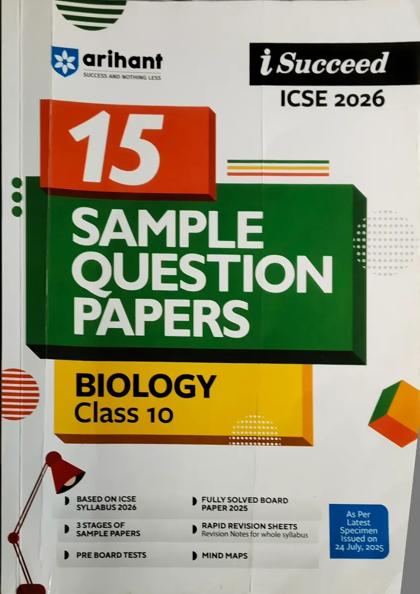 Arihant ICSE class 10 Biology 15 sample papers 
